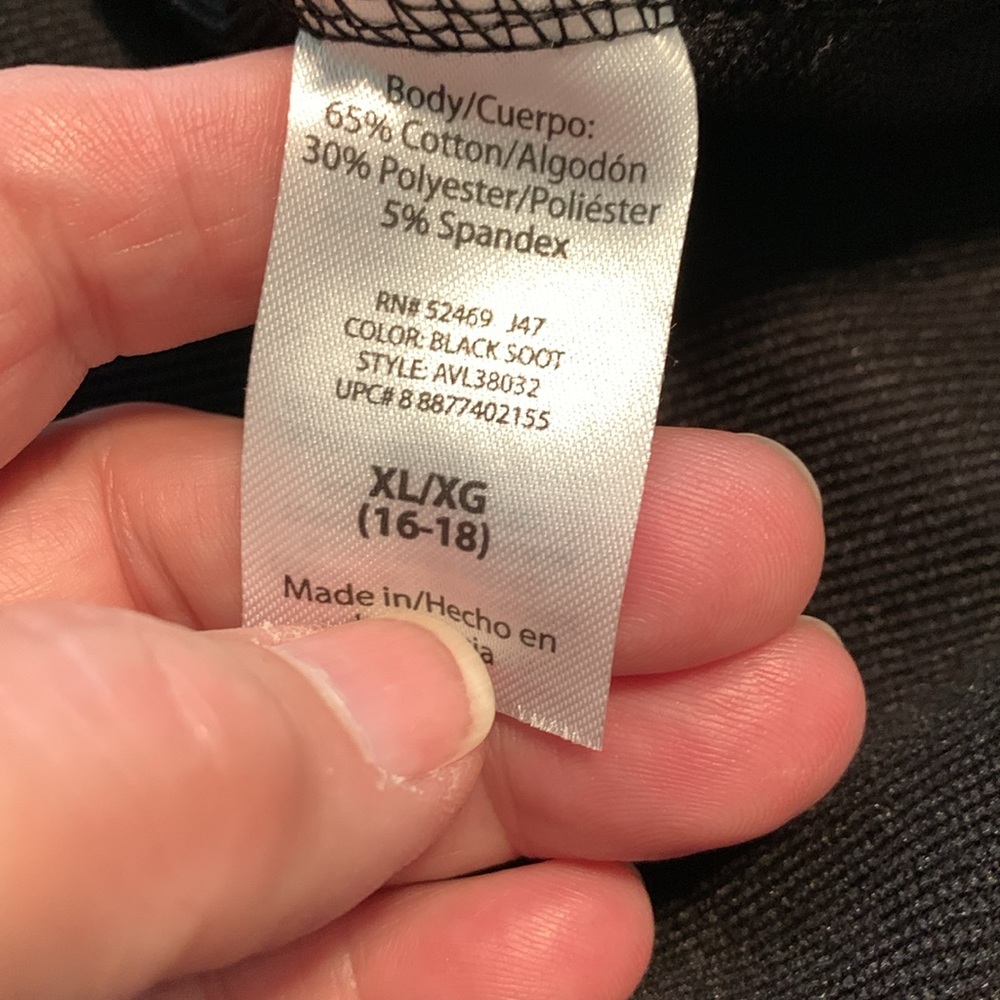 Avia Black Cropped Hoodie Size XL 16-18 - Picture 9 of 12